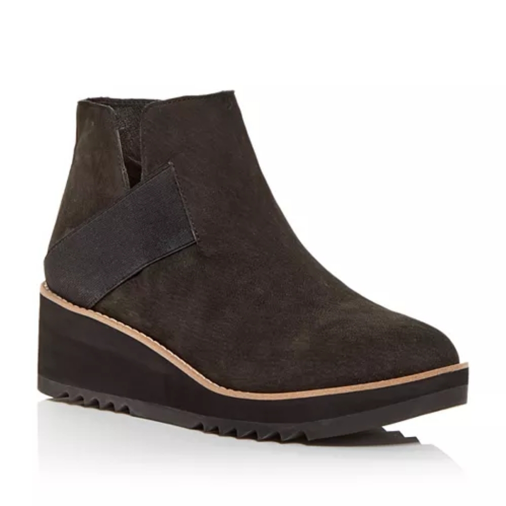 Eileen Fisher Lark leather Chelsea Ankle Black Booties - Picture 1 of 5